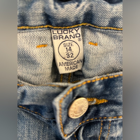 Lucky Brand ☘️ Easy Rider Dungarees Jeans, Size 14 Bootcut. Button Fly. USA made - Picture 5 of 9